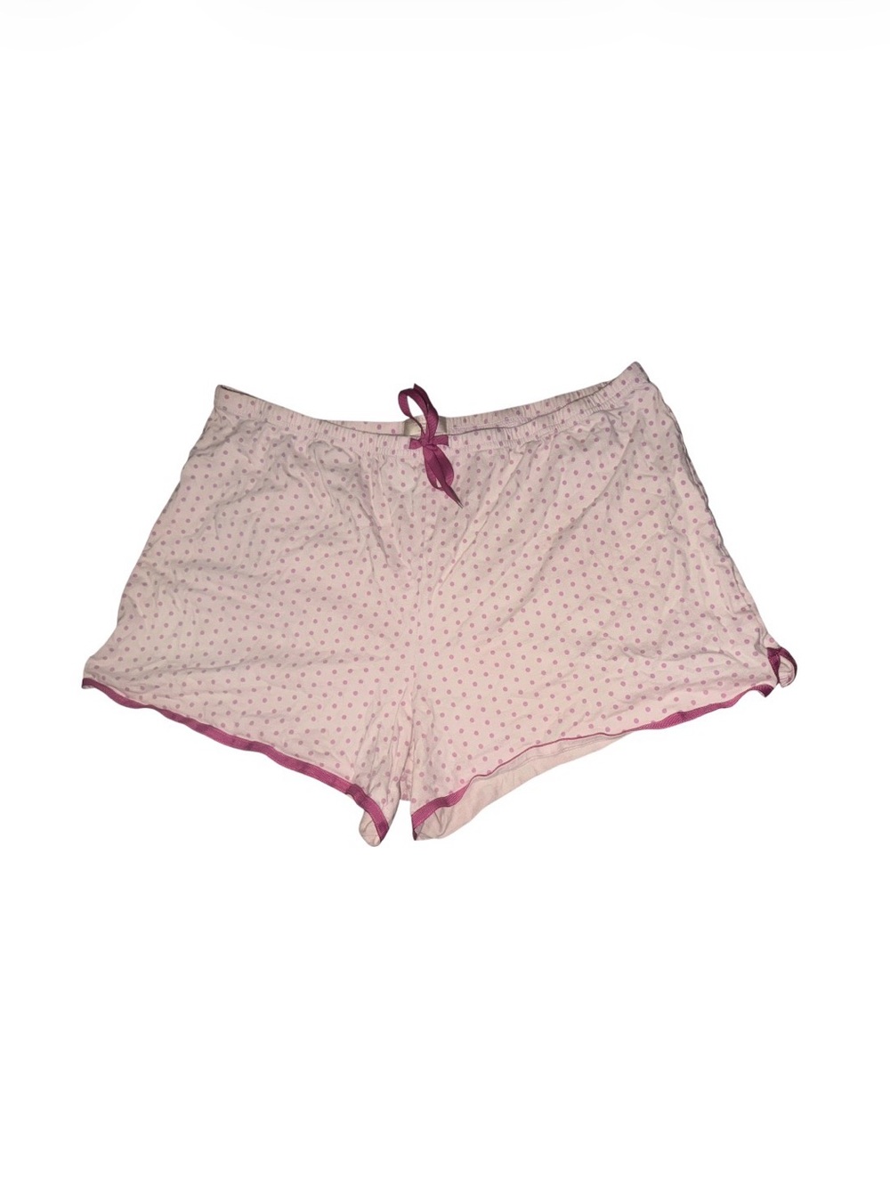High Sierra Light Pink Polka Dot Sleep Shorts with Dark Pink Trim